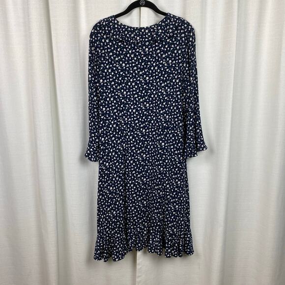 Boden Blue Daisy Print Michaela Ruffle Wrap Dress Sz.16R - Picture 12 of 16
